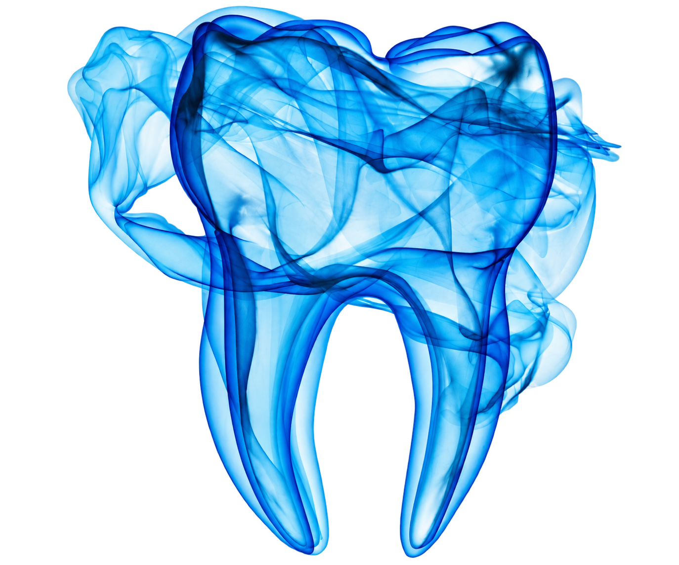 Translucent blue tooth